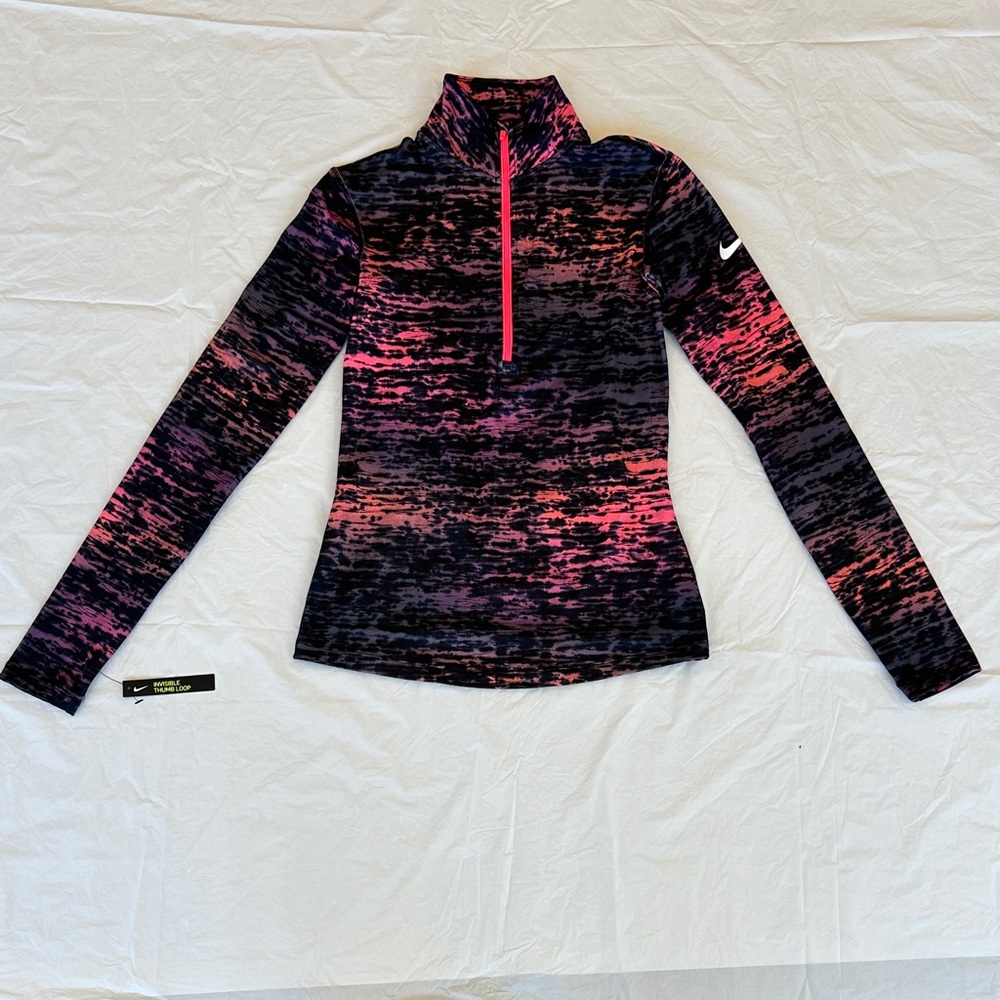 Nike Black and Pink Patterned Pullover